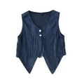 thumbnail image 4 of XQYLOS Girls Cute Hippie Western Tassel Vest Waistcoat Jacket+faux Suede Fringe Shorts 2 Piece Set Vintage Casual Cowgirl Outfits, 4 of 5