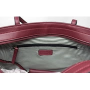 Hilary Radley Leather Jane Tote Bordeaux with 1 Removable Pouch