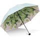 thumbnail image 1 of Sombrilla de viaje plegable con diseño de hojas de árbol verde, doble capa, protección solar UV UPF 50+ (verde), 1 of 4