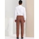 thumbnail image 5 of Pantalones de vestir a cuadros Lars Amadeus formales Cafe Blanco S, 5 of 6