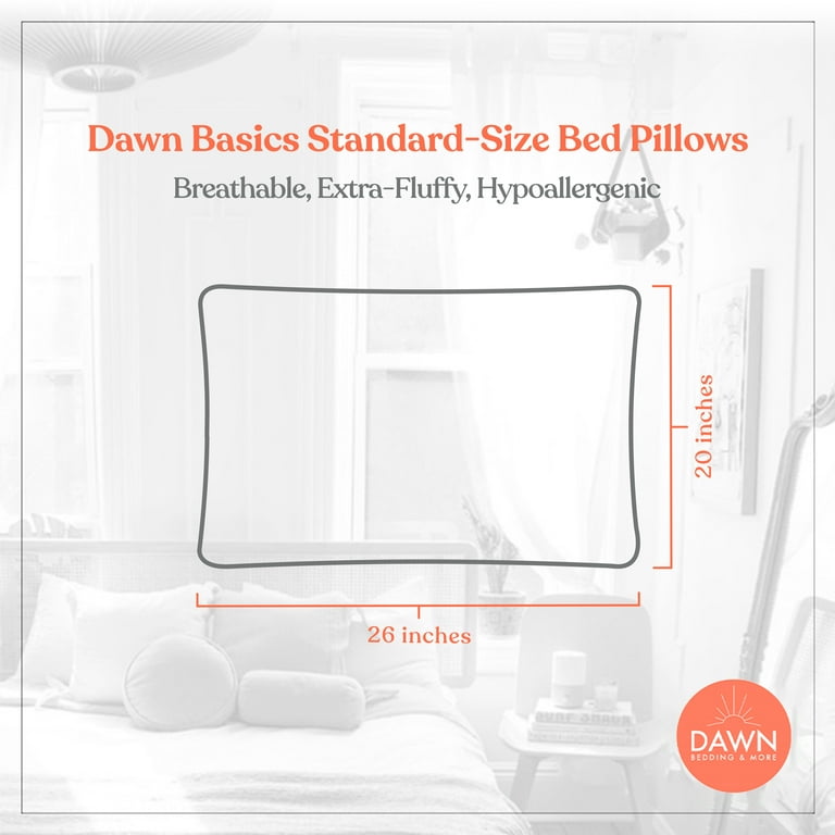 DAWN Basics Bed Pillows, 4-Pack