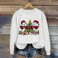 thumbnail image 4 of Womens Tops Plus Size Christmas Day Printed Long Sleeved Round Neck Top Sweatshirts White S, 4 of 4