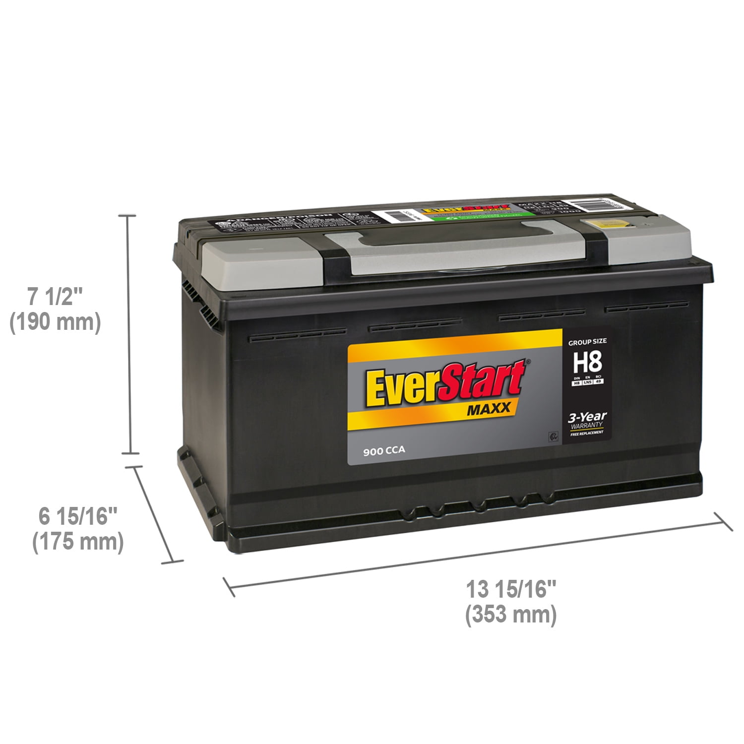 EverStart Maxx Lead Acid Automotive Battery, Group Size H8