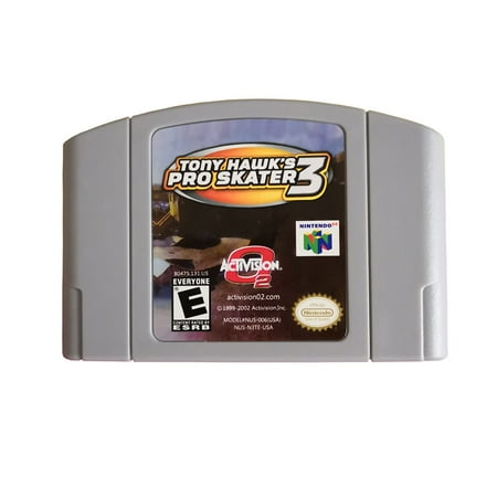 Tony Hawk's Pro Skater 3 Video Games Cartridge Card for N 64 Us Version