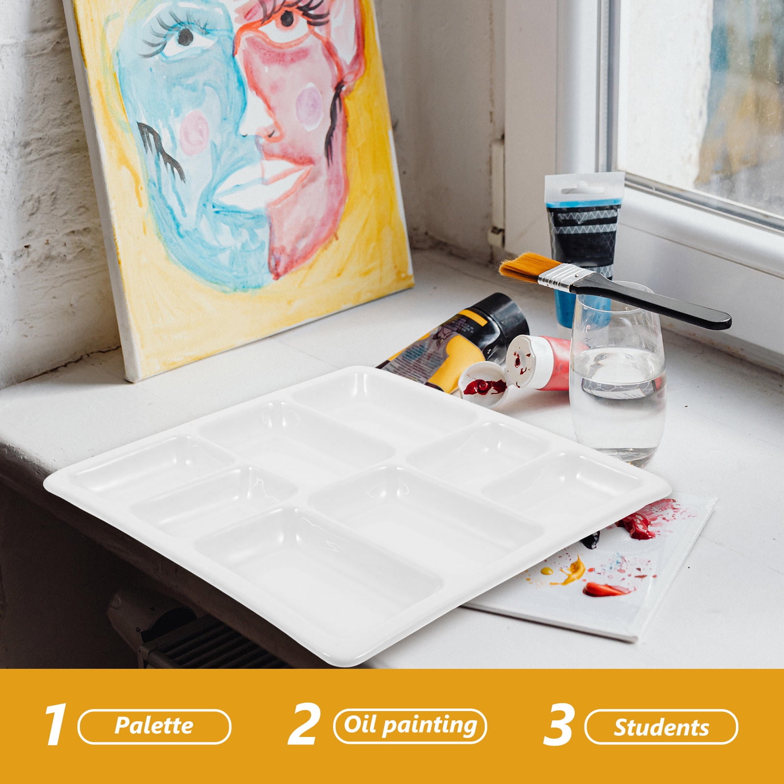 FESTFENDS Ceramic Palette For Watercolor White 1Pack Storage Function Artists Use