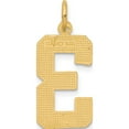 thumbnail image 3 of 14K Yellow Gold Large Brushed Diamond-Cut Number 3 Charm (20.37 X 11.27) Made In United States ln03, 3 of 5