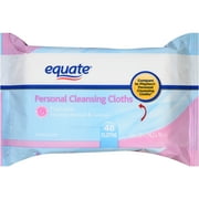 Equate Fresh Scent Flushable Personal Cleansing Clothes, 48 Sheets