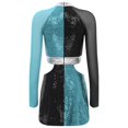 thumbnail image 4 of Jhaoyu Robe Déguisement des Années 60 pour Femmes, Mini Robe à Sequins Scintillants, Tenues de Spectacle, Bleu L, 4 of 5