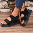thumbnail image 3 of IUJSOY Womens Platform Sandals Adjustable Hook and Loop Strap Open Toe Cushion Footbed Walking Shoes, 3 of 9
