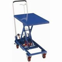 Best Value Mobile Scissor Lift Table with Folding Handle, 330 lbs - 27 x 17 in. Platform - Blue