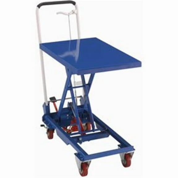 Best Value Mobile Scissor Lift Table with Folding Handle, 330 lbs - 27 x 17 in. Platform - Blue