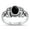 Black Simulated Onyx, variant on CHOOSE YOUR COLOR Abalone Flower Leaf Cutout Ring .925 Sterling Silver Band Jewelry Female Size 5