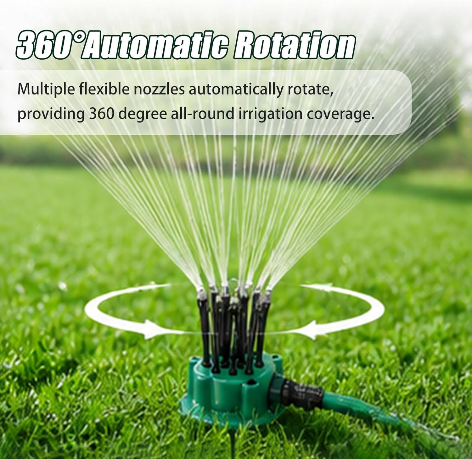 360° Coverage Precision Garden Irrigation Sprinkler, Lawn Sprinkler for Large Area Watering, Yard, Grass, Backyard & Patio