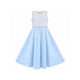 thumbnail image 1 of Vestido de Niña Azul con Pedrería de Gasa Dama de Honor Fiesta de Baile Vestido Maxi 6 Años, 1 of 6