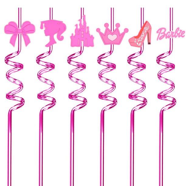 Pajitas de plástico reutilizables para decoración de fiestas de niños, 6/8 piezas, ratón de dibujos animados, dinosaurio, Navidad, Halloween, amor, unicornios, fruta, tiburón