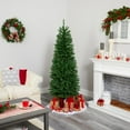 thumbnail image 3 of Nearly Natural 6ft. Slim Green Mountain Pine Artificial Christmas Tree with 250 Clear LED Lights, 3 of 7