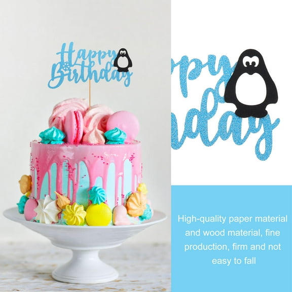 Pretyzoom Dessert Cake Topper Cake Toppers Sky-blue 2Pcs