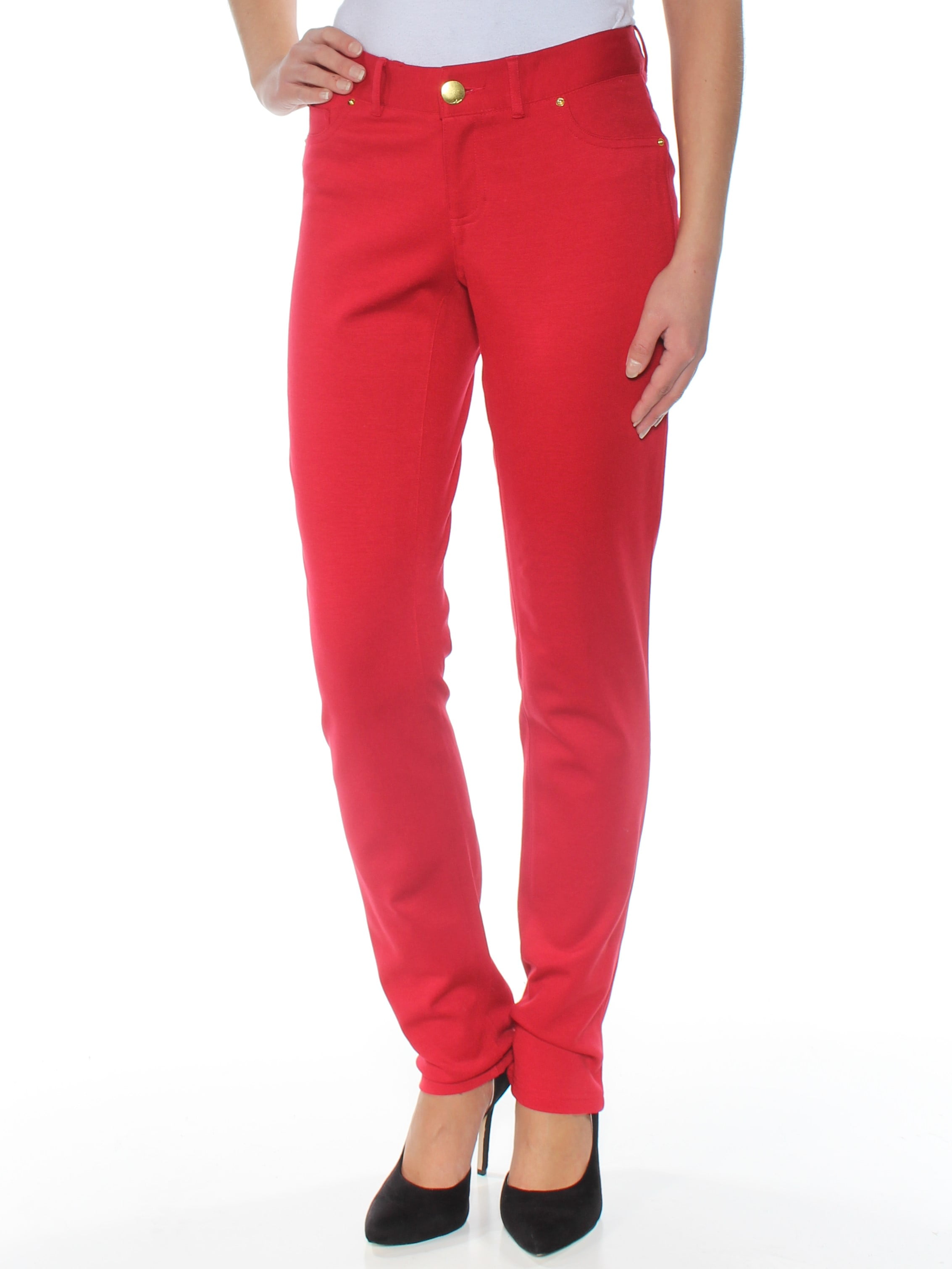 womens red skinny pants