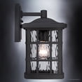 thumbnail image 4 of Urban Ambiance Luxury Craftsman Outdoor Wall Light, Small Size: 13"H x 8"W, with Tudor Style Elements, Highly-Detailed Design, High-End Black Silk Finish and Water Glass, UQL1232, 4 of 8