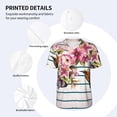 thumbnail image 5 of Fotbe Bird and Floral Baseball Jersey Shirt for Men and Women, Casual Short Sleeves Button Down T-Shirt-X-Large, 5 of 9