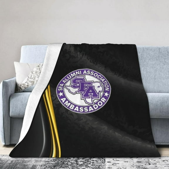 Stephen F. Austin State University Logo Fleece Blanket, Very Soft Microfiber Flannel Blanket for Couch Warm and Cozy for All Seasons