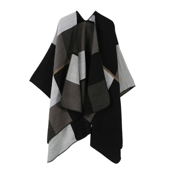 Pashmina Shawl Wraps for Women, Knitted Shawls and Wraps Cardigan Cape Wool Shoulder Top Sweater Shawl Scarf Black Free