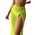 thumbnail image 2 of Franhais Women's Casual Beach Mid-length Skirt Fashion Solid Color Drawstring Slit Cover Up, 2 of 7