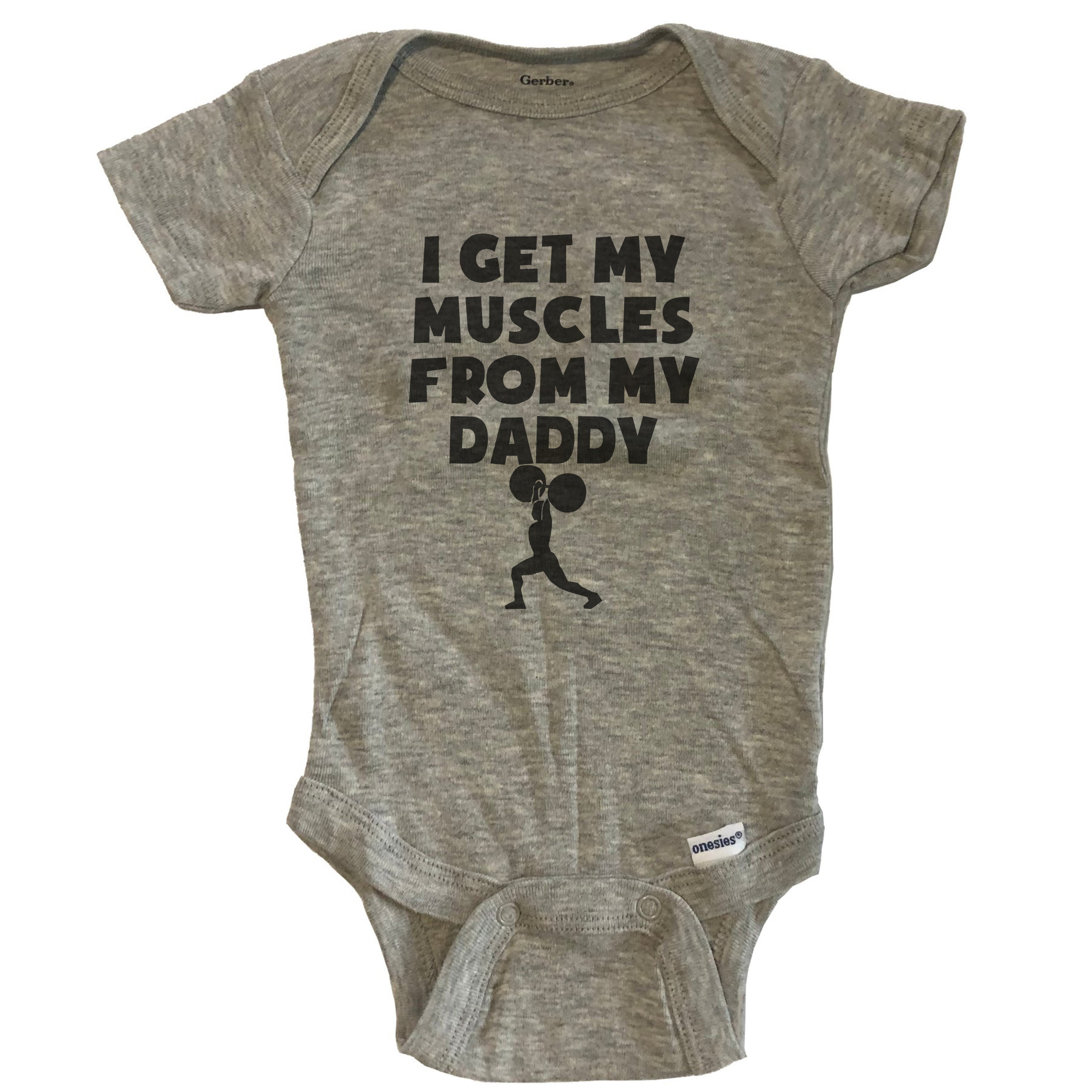 I Get My Muscles from my Daddy Sleepsuit Boys Girls Romper 