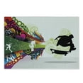 thumbnail image 1 of Teenager Cutting Board, Vivid Young Theme Design with Scater Boy and Rainbow Colores Swirls Borders Print, Decorative Tempered Glass Cutting and Serving Board, Small Size, Multicolor, by Ambesonne, 1 of 1