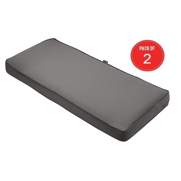 Classic Accessories Montlake Patio FadeSafe Bench Cushion Charcoal, 54" Wx18 Dx3 T ( Pack of 2 )