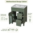 thumbnail image 3 of Euroco 24-Inch Bathroom Vanity with Ceramic Sink, 1 Soft Close Door, 2 Soft Close Drawers, and Double Storage Racks on the Door, 3 of 7