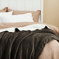 Cozy Comfort Sherpa Fleece King Blanket Brown Thick Warm Blankets
