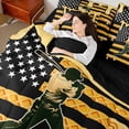 thumbnail image 3 of Erosebridal Sport Lover US Flag Bedding Comforter Set 7 Pieces for Kids Teens,Boys Girls Baseball Waffle Yellow Ice Cream Drip Full Bedding Set,Black Reversible,Microfiber Bedroom Decor, 3 of 6