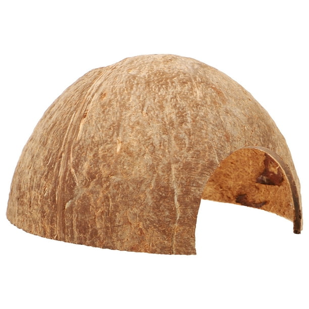 Escondite de cáscaras de coco, escondite de acuario para reptiles, escondite decorativo para reptiles, refugio para reptiles