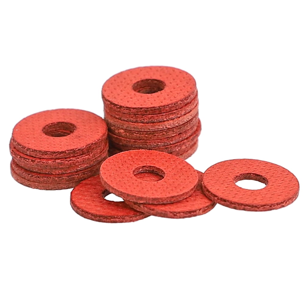 100 pcs Red Steel Paper Gasket Insulation Washer M18x34x1.5mm