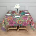 thumbnail image 3 of Pioneer Flower Floral Print Pattern Square Tablecloth,Waterproof Square Table Cover,Wipeable Spillproof Washable Table Cover for Home Kitchen Party Decor 60"x60"(152x152cm), 3 of 6