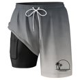 thumbnail image 4 of XFeng Men's 2 in 1 Swim Trunks, Print Board Shorts with Compression Liner, Quick Dry Beach Swim Shorts with Pockets, 4 of 4
