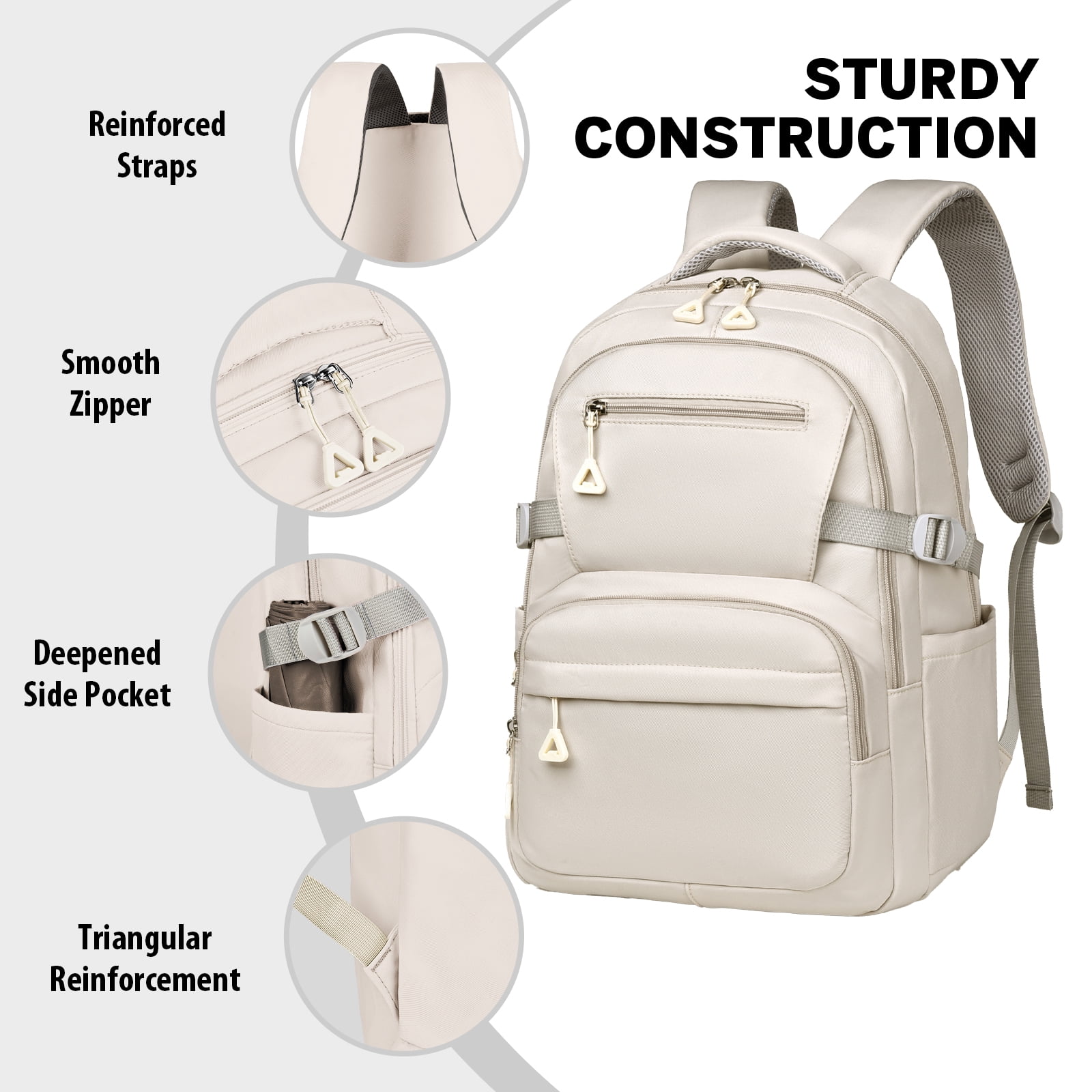 Gynky School Backpack, Large Capacity Bookbag Cute Girlish Water-Resistant Laptop Backpacks for Teen Adults Tween, Fashion Aesthetic Lightweight Travel Daypack for Women Middle School College