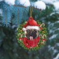 thumbnail image 2 of TIELUTT Sleeping Dog Christmas Hat Car Accessories Christmas Tree Charms Lighted Bows outside Car Partition Acrylic String Beads for Decorations Car Decorating Christmas Wire Glass Vase, 2 of 3