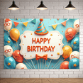 thumbnail image 5 of Yatrandify Colorful Decor Happy Birthday Banner Decorative Design Party Balloon for Birthday Party Indoor Celebration Kids Event, 5 of 7