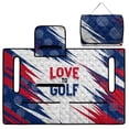 thumbnail image 4 of COEQINE Golf Cart Seat Cover Blanket Towel Accessories, Portable Foldable Design with Carry Handle, Universal Fit for EZGO/Yamaha/Club Car with 4 Pockets, Love to Golf American Flag Style, 4 of 8