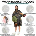 thumbnail image 5 of Colorful Mushroom Leaf Black Pattern Wearable Oversized Blanket,Wearable Blanket Hoodie for Adults,Cozy Hooded Blankets with Super Pockets,Super Warm Fuzzy Pullover for Women & Men, 5 of 6