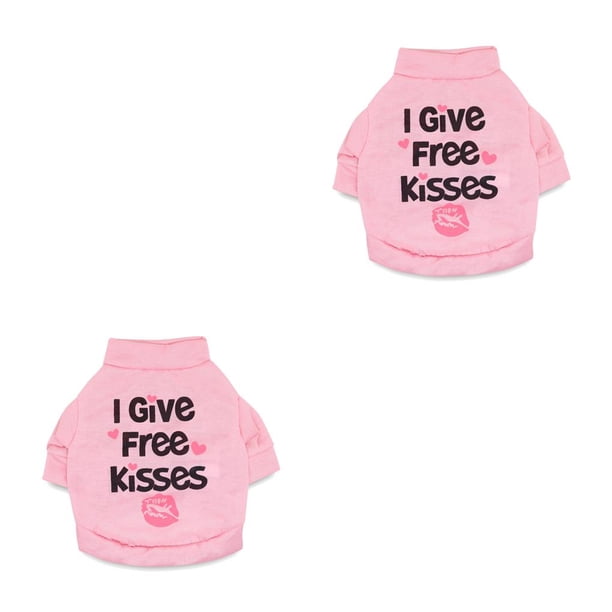 Ropa Camisa Estampado de letras Methold Disfraces Chaqueta Perros Chihuahua Bulldog Rosa XS 2piezas