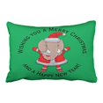 thumbnail image 1 of RYLABLUE Cute Santa Elephant On Green Merry Christmas Polyester 20 x 30 Inch Rectangle Throw Pillow Covers With Hidden Zipper Home Sofa Cushion Decorative Pillowcases, 1 of 1