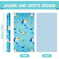 thumbnail image 2 of Ocean Shark Birthday Wrapping Paper Roll - 1 Roll 17”x 33 ft Baby Boy Wrapping Paper for Kids Birthday Ocean Theme Party Gift Wrap Roll for Baby Shower Summer Party Decoration With Polka Dot Design, 2 of 14