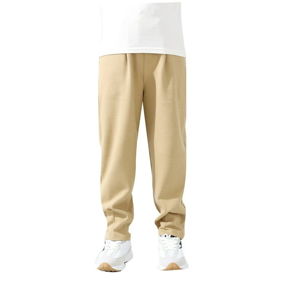 Sweatpants Athletic Pants for Girls with Pockets Drawstring Trousers Khaki Pants for Boys 8-10 Years Boys Pants
