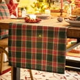thumbnail image 3 of Plaid Christmas Table Runner, Winter Holiday Snowflake Table Runners, Xmas Decorations Indoor Outdoor Farmhouse Home Kitchen Dining Party Decor, 3 of 6