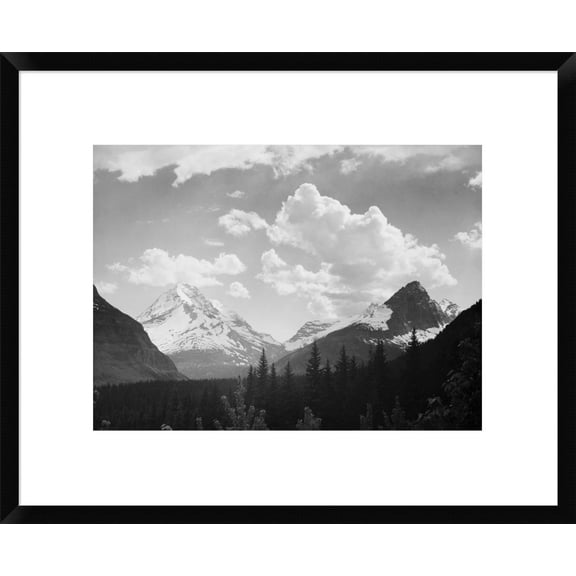 Global Gallery Ansel Adams 'Mountains and Clouds, Glacier National Park, Montana - National Parks and Monuments, 1941' Framed Wall Art