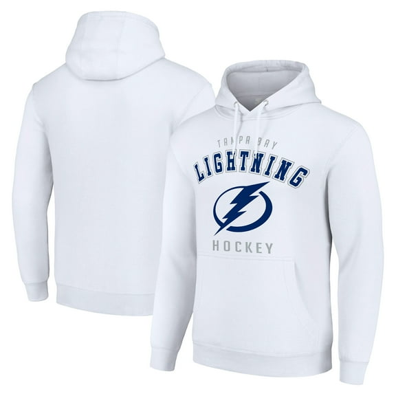 Men's Starter White Tampa Bay Lightning Logo Pullover Hoodie