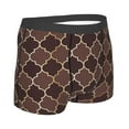 thumbnail image 3 of Balery Brown Gold Grid Men's Boxer Briefs, Soft and Breathable Cotton Underwear with nylon Waistband-X-Large, 3 of 9